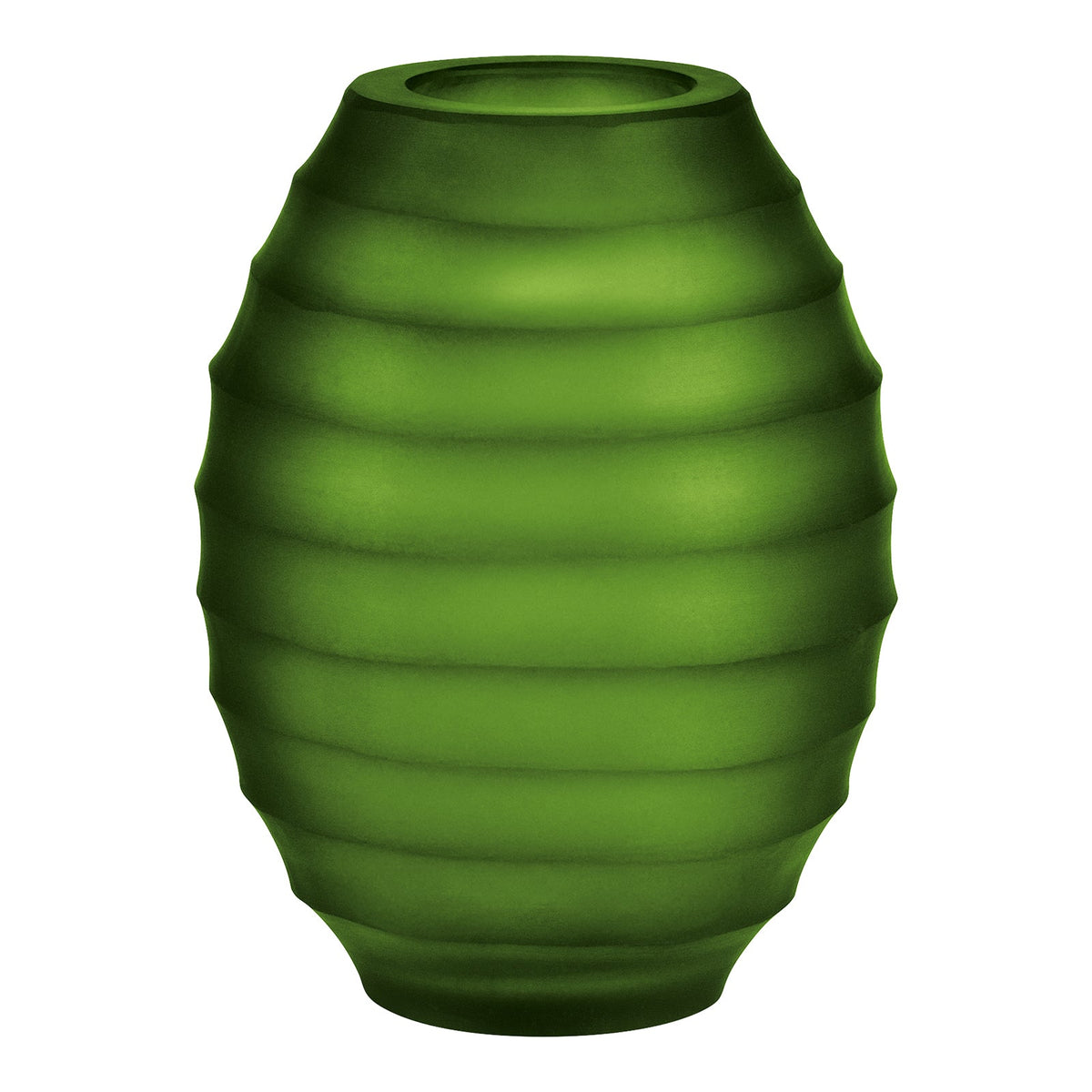 Ein opak-grüner Atelier by ipuro vert Diffusor von ipuro mit matter Oberfläche und gerippter, runder Form wird vor einem weißen Hintergrund präsentiert.